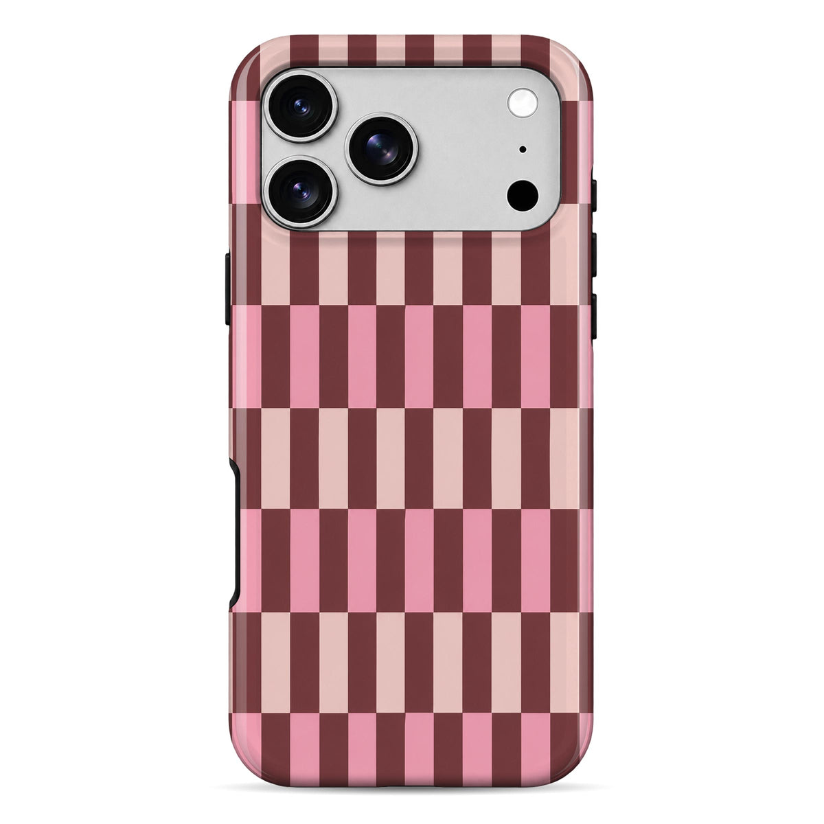 Burgundy Gingham Armour Mobile Cover