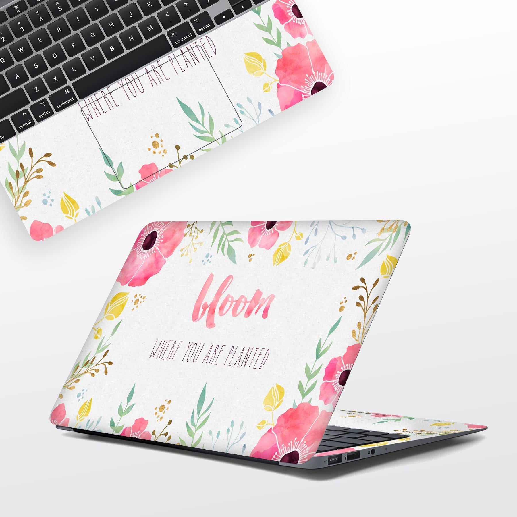 Bloom Where You Are Planted Full Body Laptop Skin