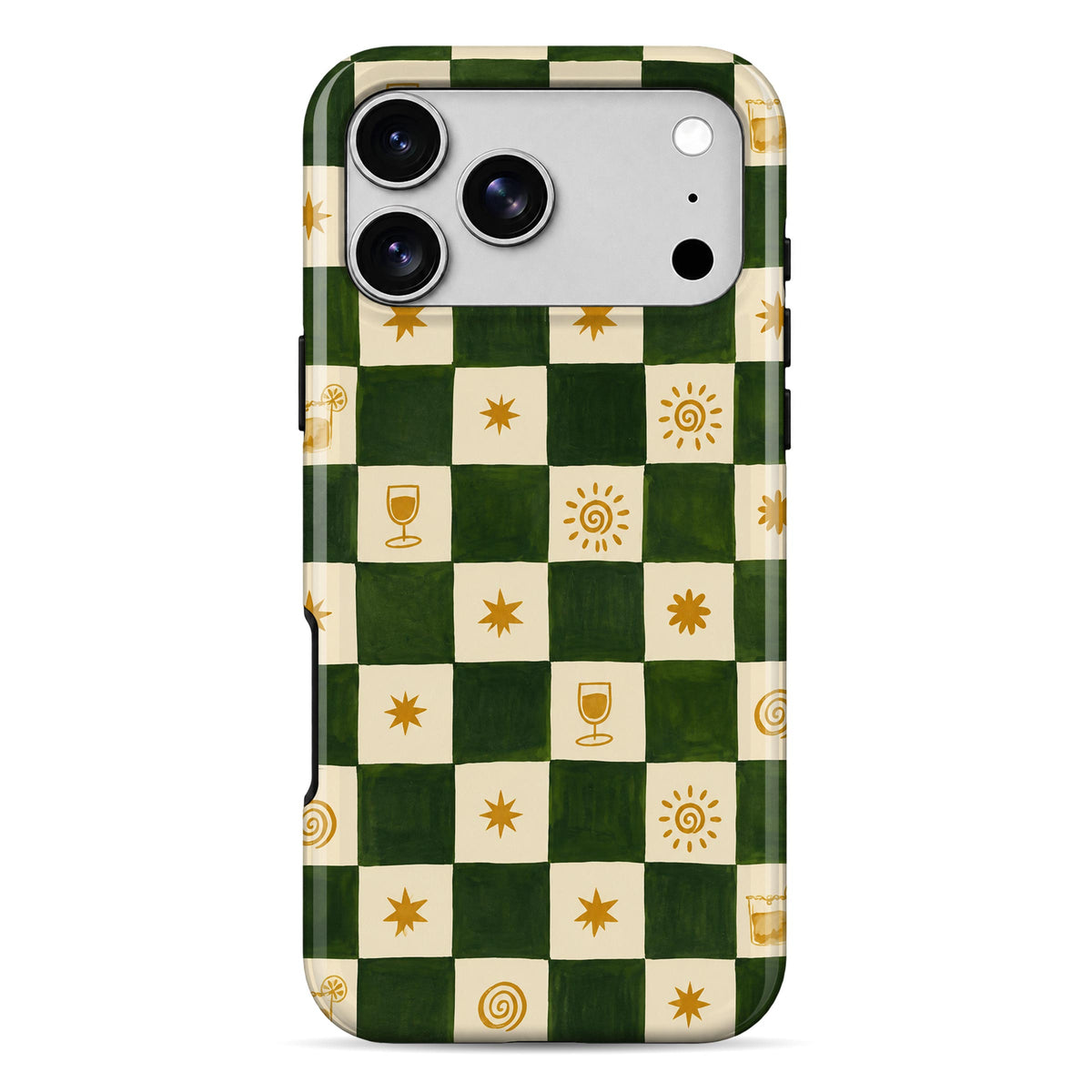 Olive Lucky Checker Armour Mobile Cover Main image