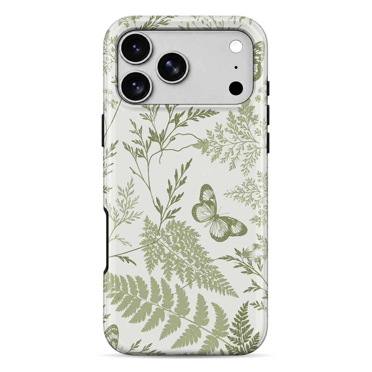 Sage Botanical Butterflies Armour Mobile Cover