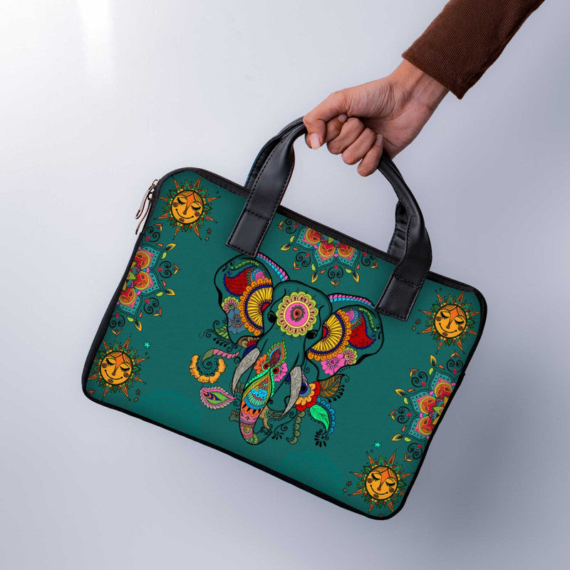 Elephant Art Laptop Sleeve With Handle - WrapCart