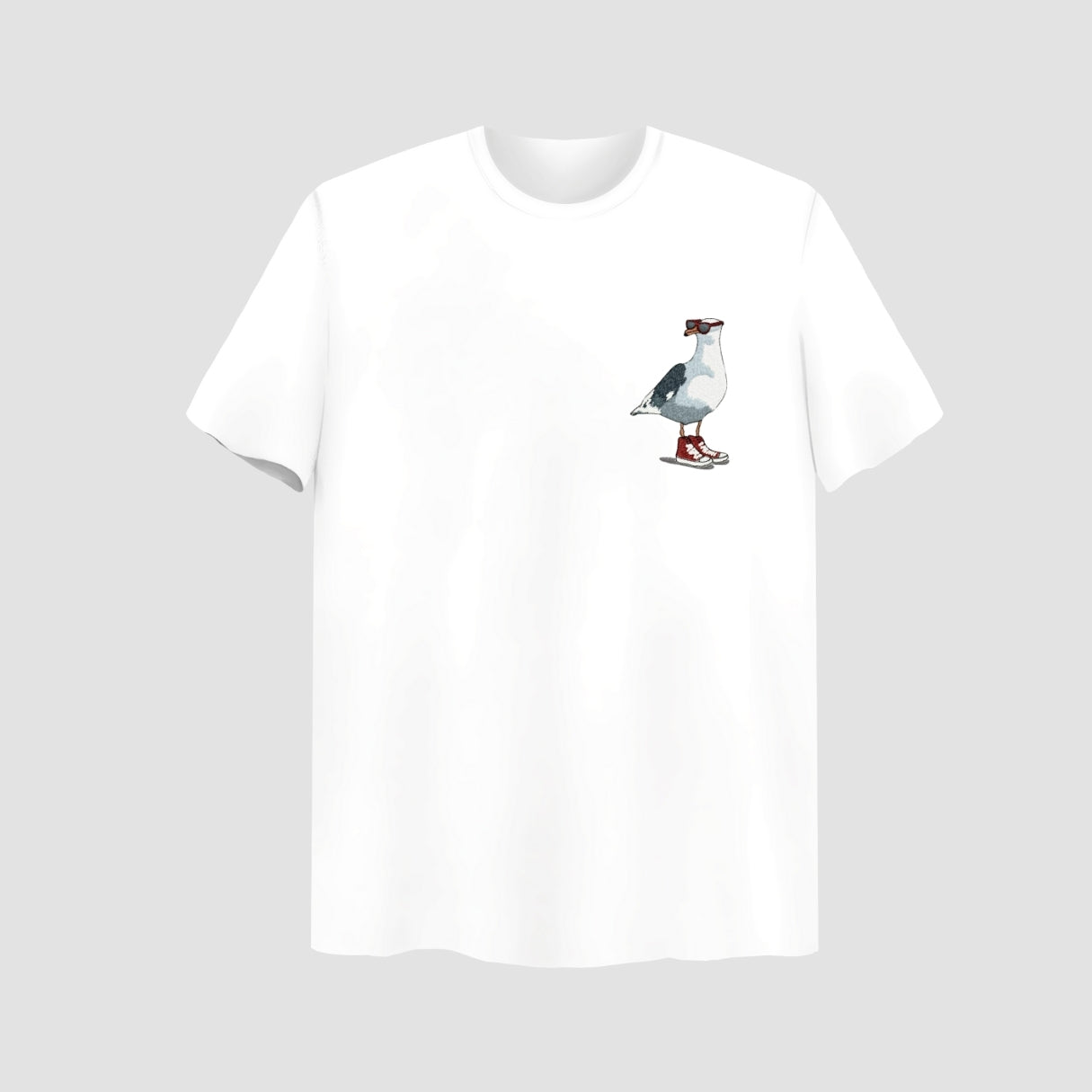 Seagull Embroidered White Oversize T Shirt Main image