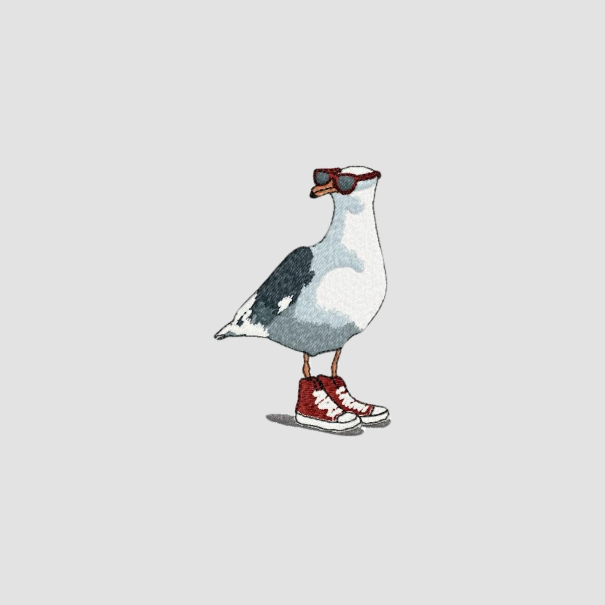 Seagull Embroidered White Oversize T-Shirt Secondary image