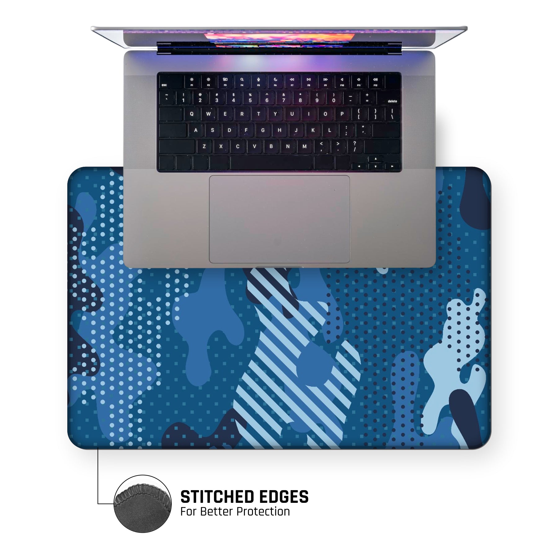 Military Blue Camo Large Mouse Pad