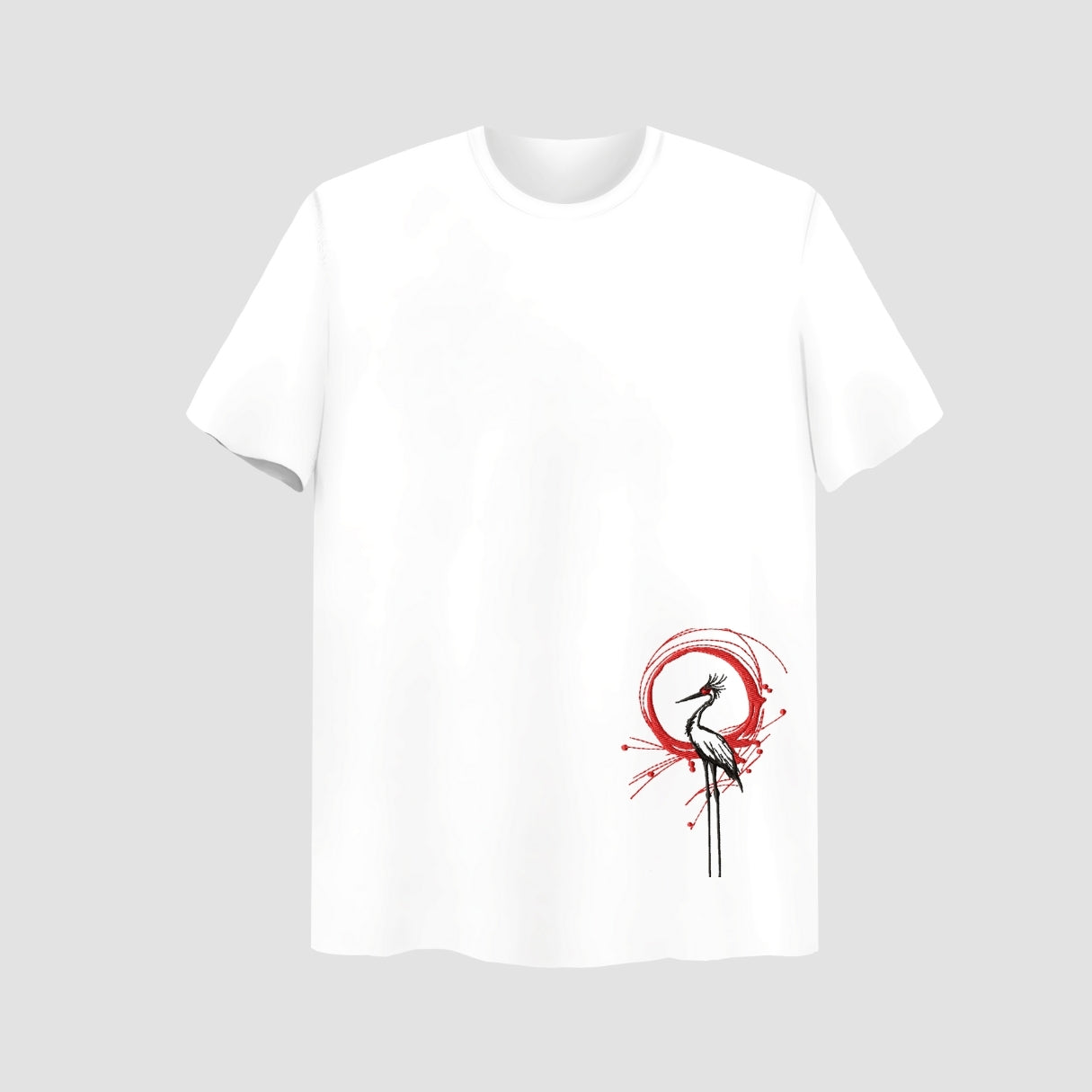 Heron Embroidered White Oversize T Shirt Main image