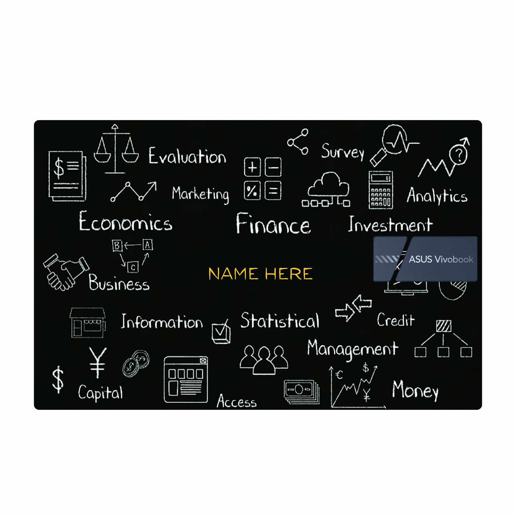 Asus Vivobook 15 X1504ZA X1502ZA Laptop Skins & Wraps - WrapCart | Asset Management Custom Name Asus Vivobook 15 X1504ZA X1502ZA Laptop Skin