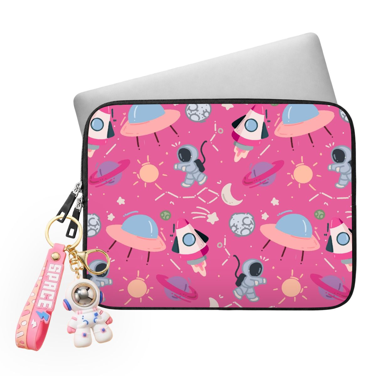 Pink Astro Laptop Sleeve With Charm Main image