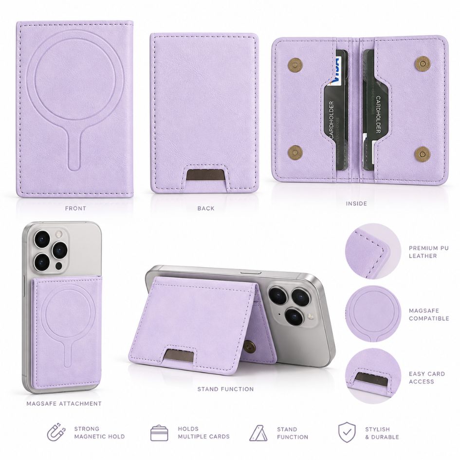Flip MagSafe Wallet – Magnetic Card Holder with Flip Closure