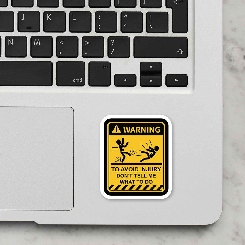 Avoid Injury Laptop Sticker Main image