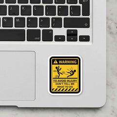 Avoid Injury Laptop Sticker