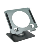Desktop 360 Degree Rotating Base, Aluminum Metal Stand Holder, Foldable, Compatible with iPad, Tablet - Silver