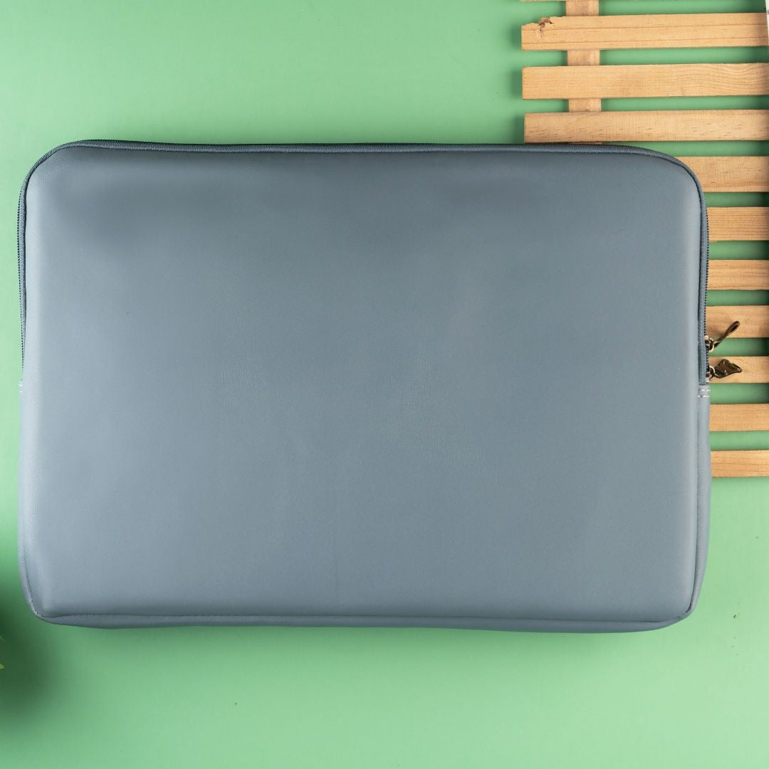 Blue Leather Laptop Sleeve Main image
