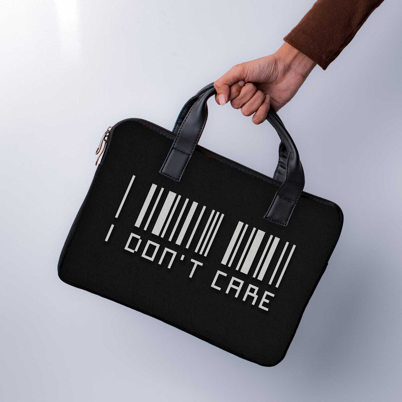 I Don't Care Laptop Sleeve With Handle - WrapCart Main image