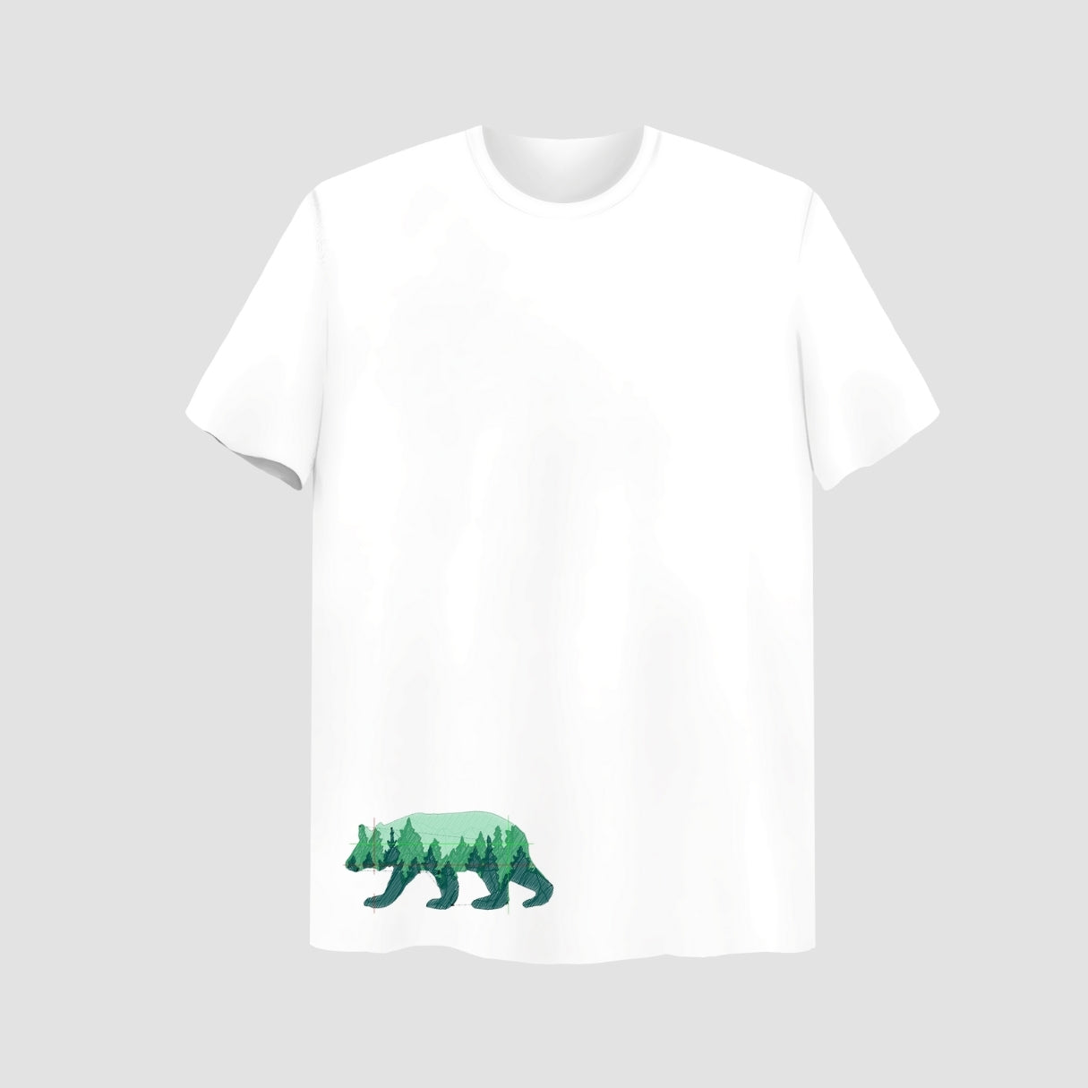 Bear Embroidered White Oversize T Shirt Main image