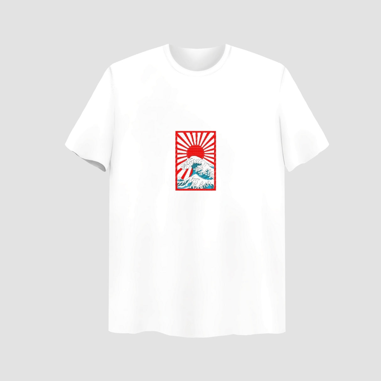 Sun Rise Embroidered White Oversize T Shirt Main image