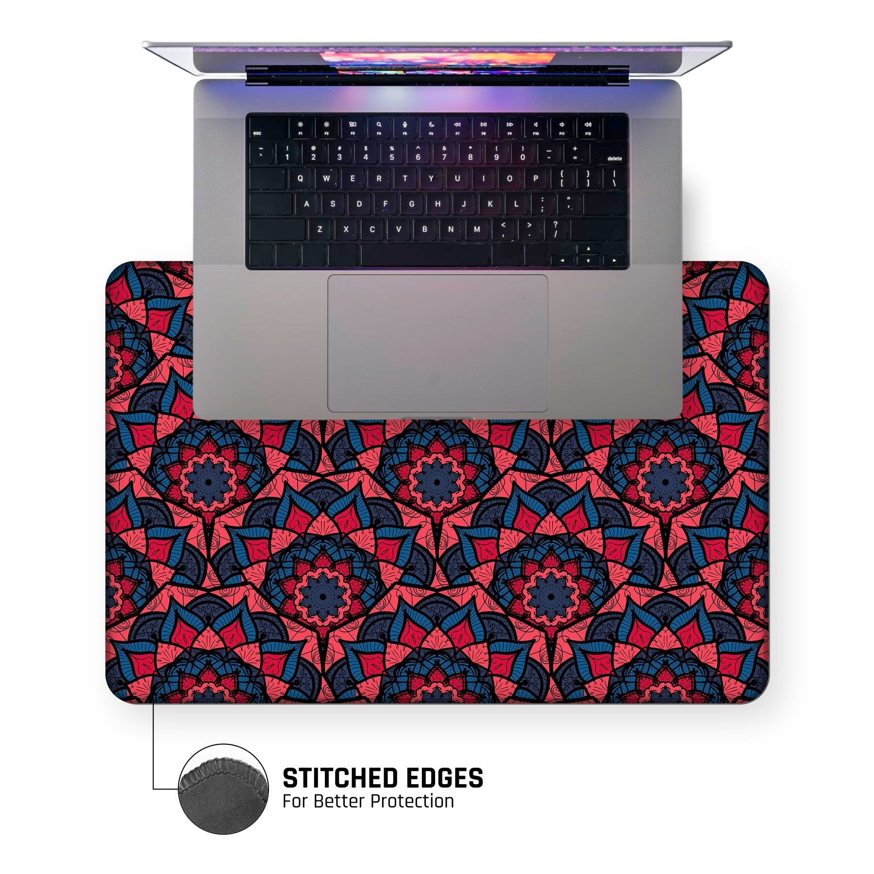 Red Floral Mandala Large Mouse Pad Main image