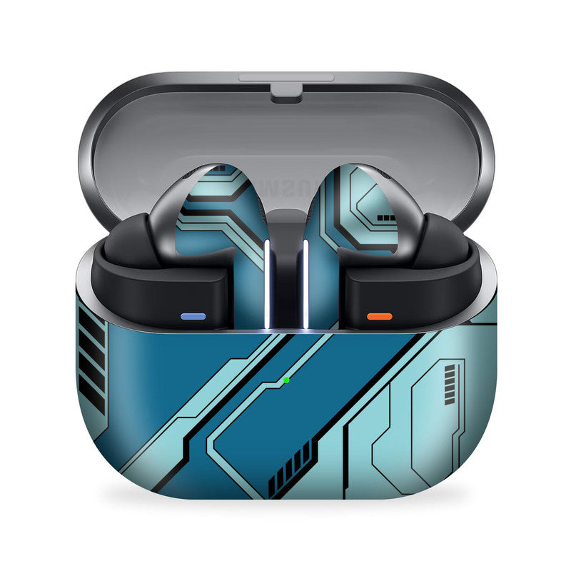 Techy Cyber Blue Galaxy Buds 3 Pro Skin Main image