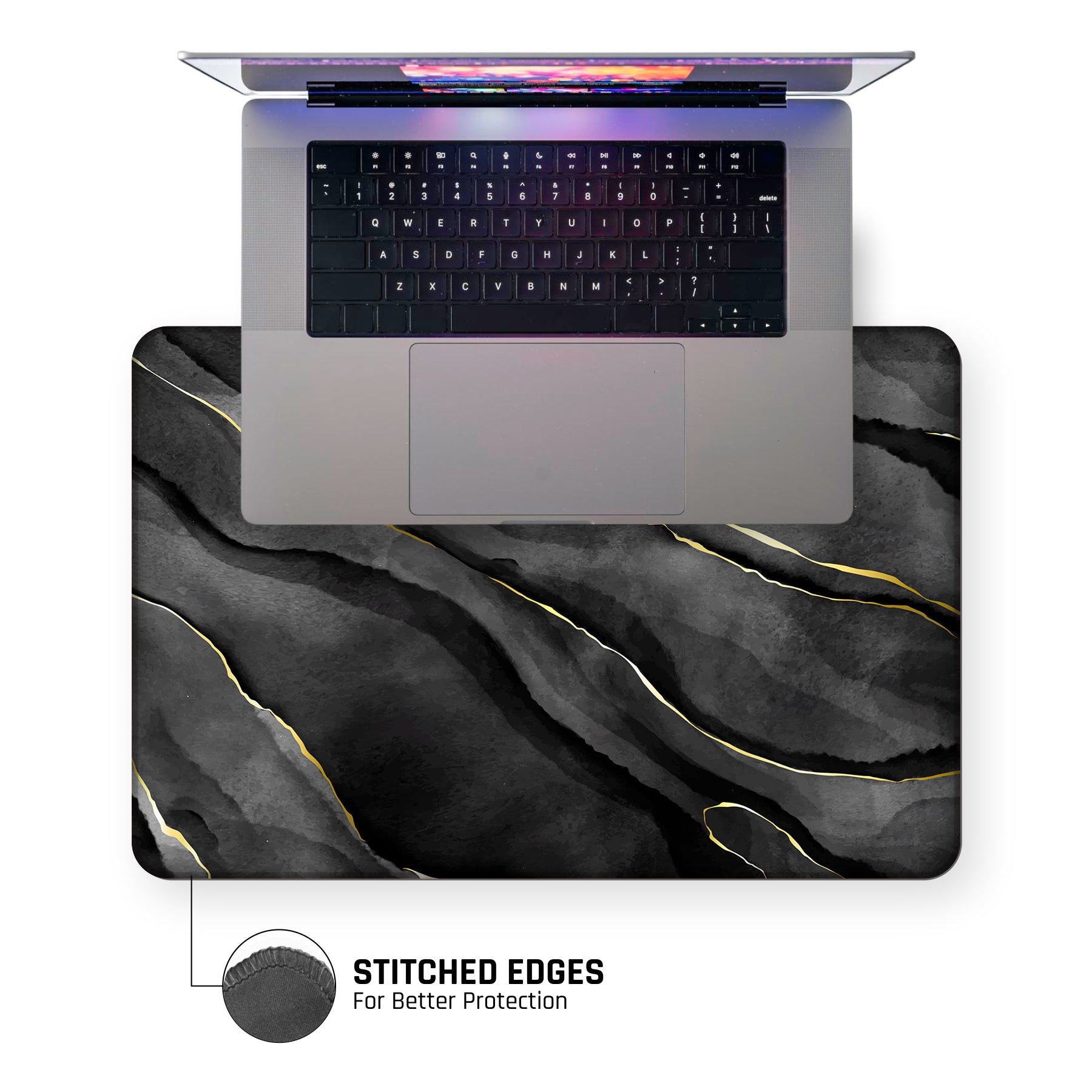 Royal Black Marble Large Mouse Pad Main image