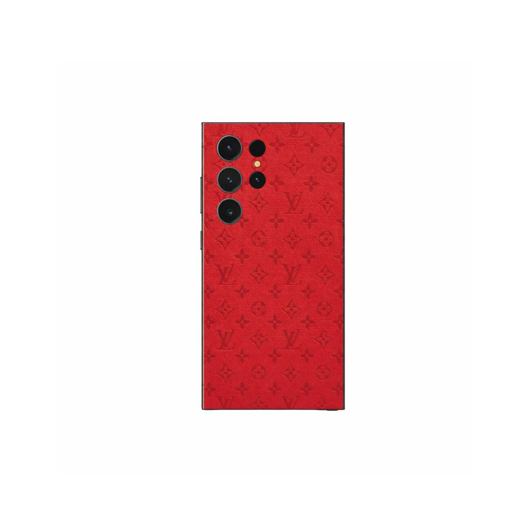 3M Red Branded Leather Mobile Skin