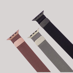 iWatch Melanese Mesh Strap Black & Silver (Combo) - SELECT MM