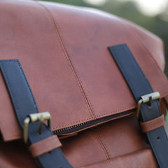 Leather Laptop & Travel Bag - Casual Laptop Backpack with 15.6 Inch Laptop Pocket