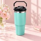 Multi-Color Coffee Tumbler With Handle Sipper - Large Insulated Travel Mug 900 ML