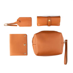 Combo Set #3 - Leather Pouch + Sunglass Holder + Passport Cover + Travel Tag