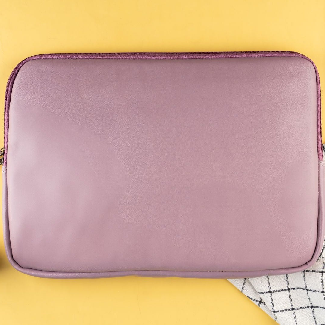 Lilac Leather Laptop Sleeve Main image