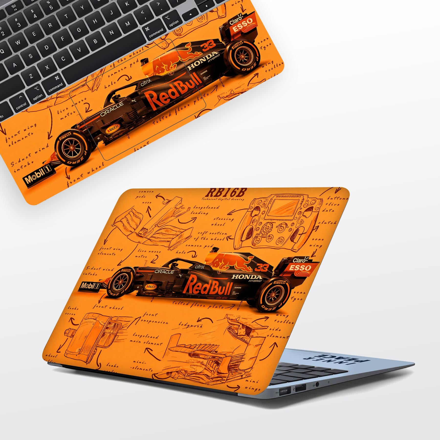 Max First Numbered Redbull Car Laptop Skin