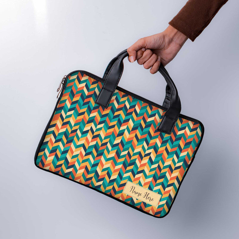 Z leaves Custom Name Laptop Sleeve With Handle - WrapCart Main image