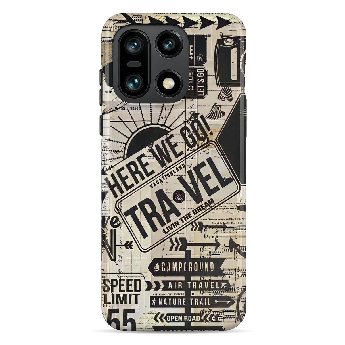Vintage Travel Stamps | WrapCart Armor Double Layer Shockproof Glossy Phone Case Main image
