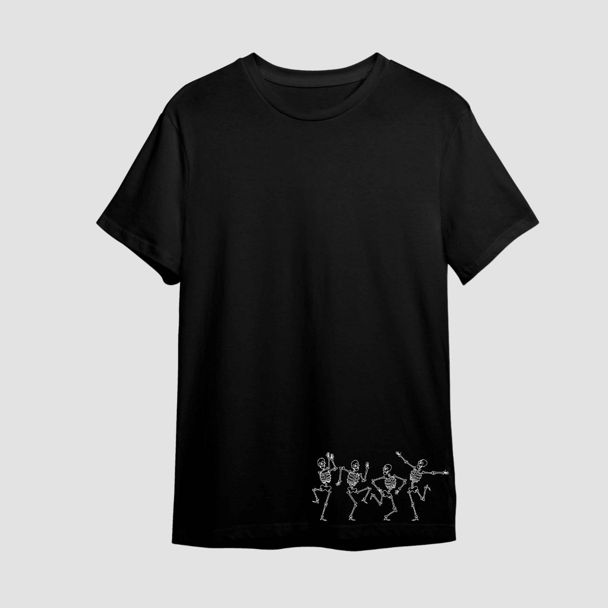 Dancing Skeletons Embroidered Black Oversize T-Shirt Secondary image