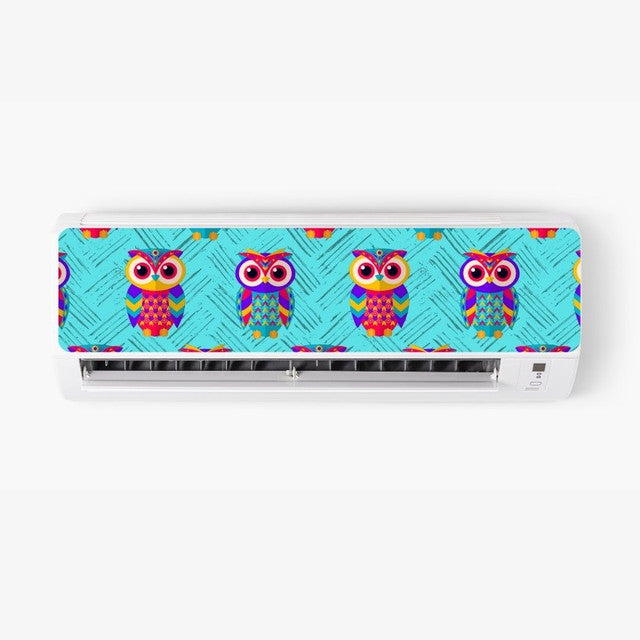 Owl Pattern AC Sticker - Split AC Decal | Air Conditioner Skin Sticker Main image