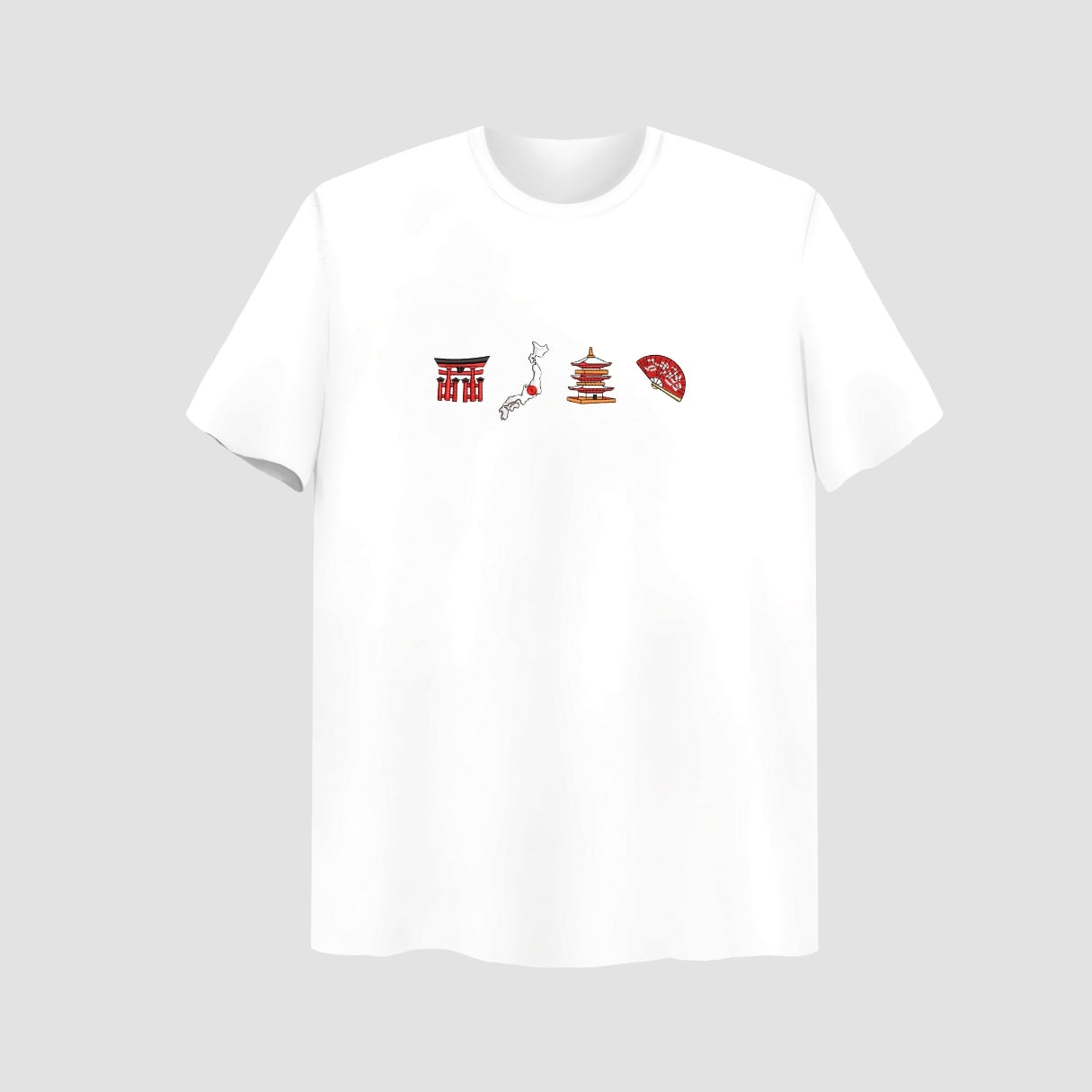 Japan Embroidered White Oversize T Shirt Main image