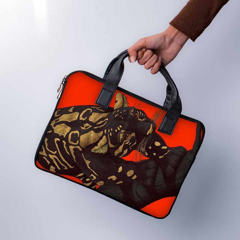 Black Cat Laptop Sleeve With Handle - WrapCart