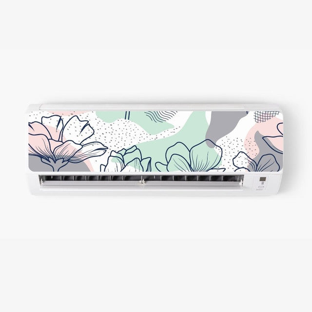 Floral AC Sticker - Split AC Decal | Air Conditioner Skin Sticker Main image
