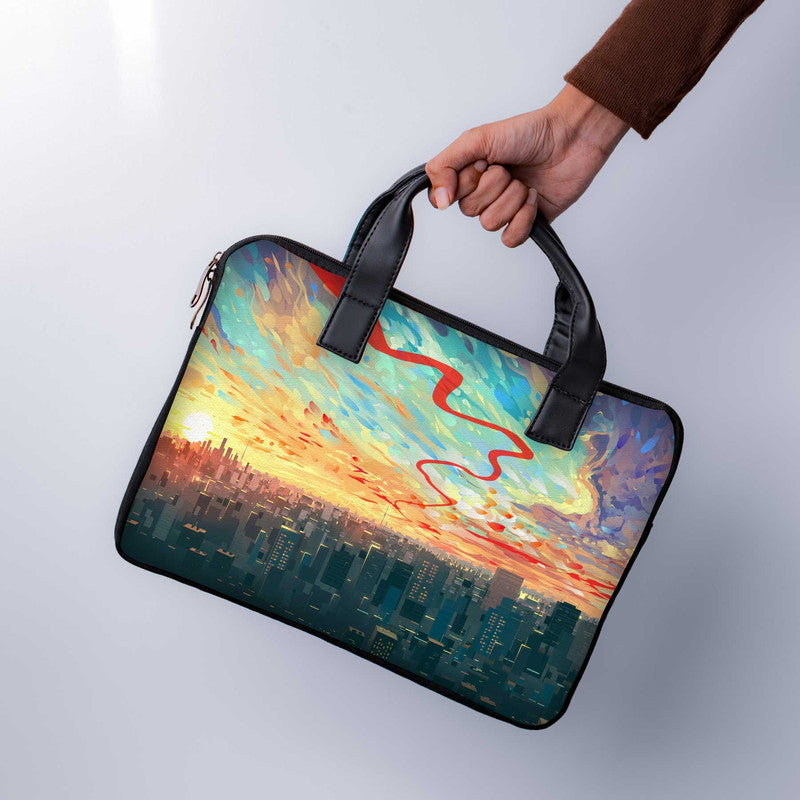 Brush Sky Laptop Sleeve With Handle - WrapCart Main image