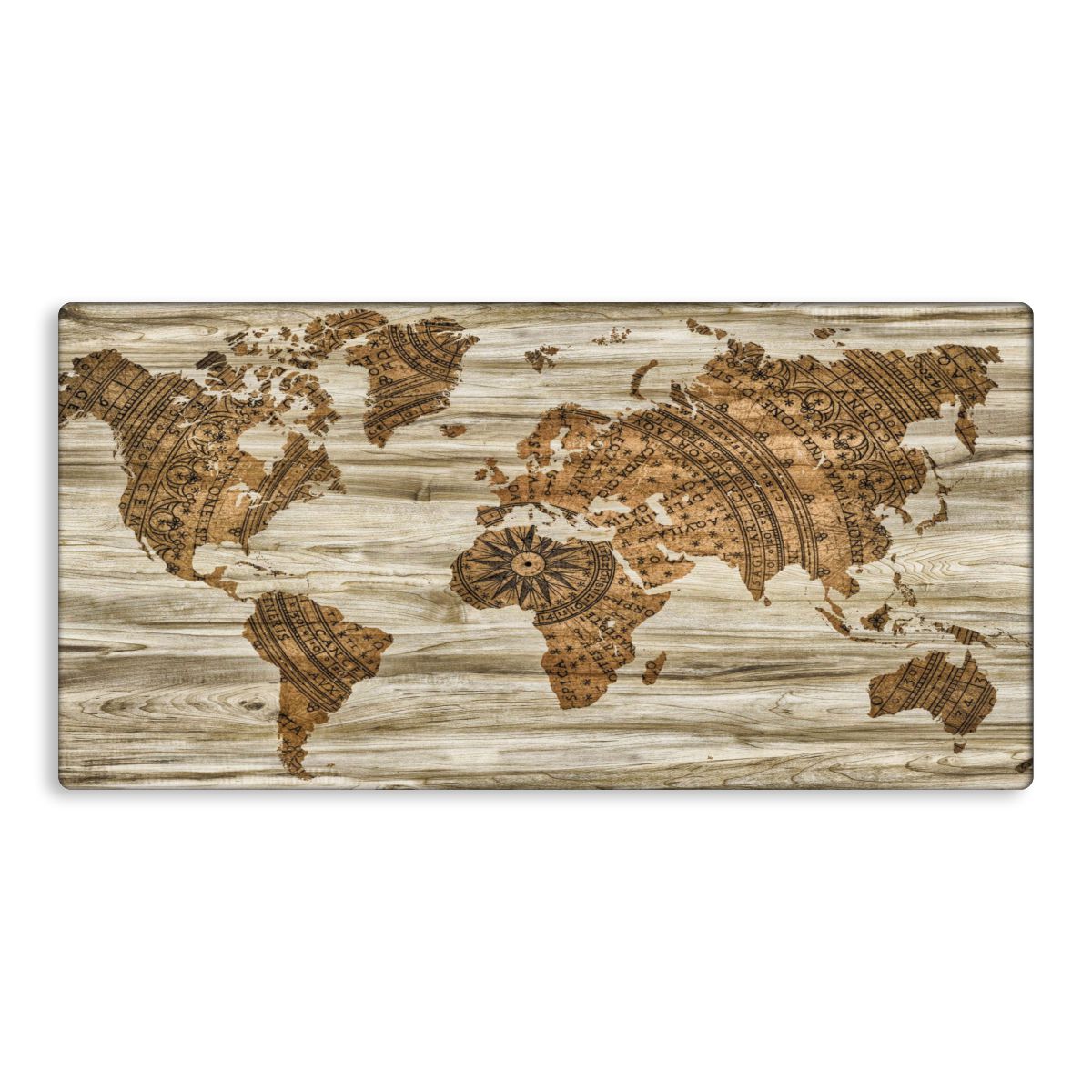 Wooden Map Tech Mat - Extra Large Mouse Pad Main image