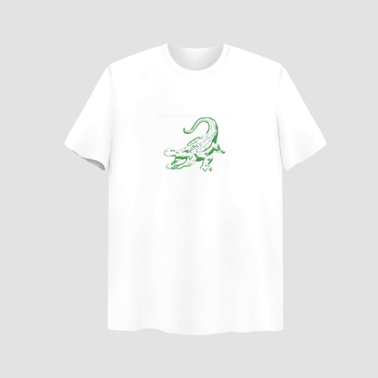 Croc Embroidered White Oversize T Shirt Main image