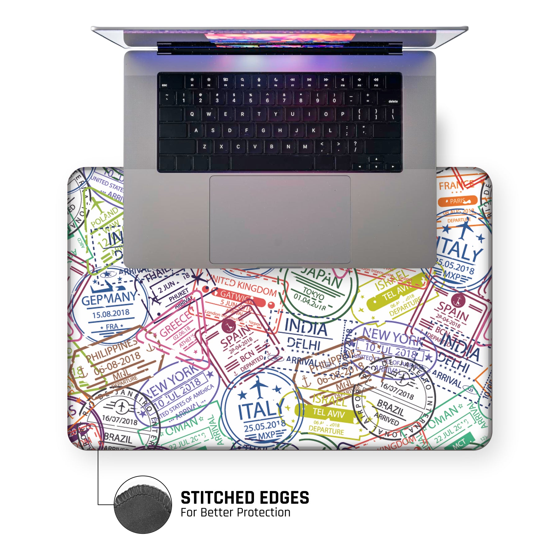Travel Stamps Large Mouse Pad Main image