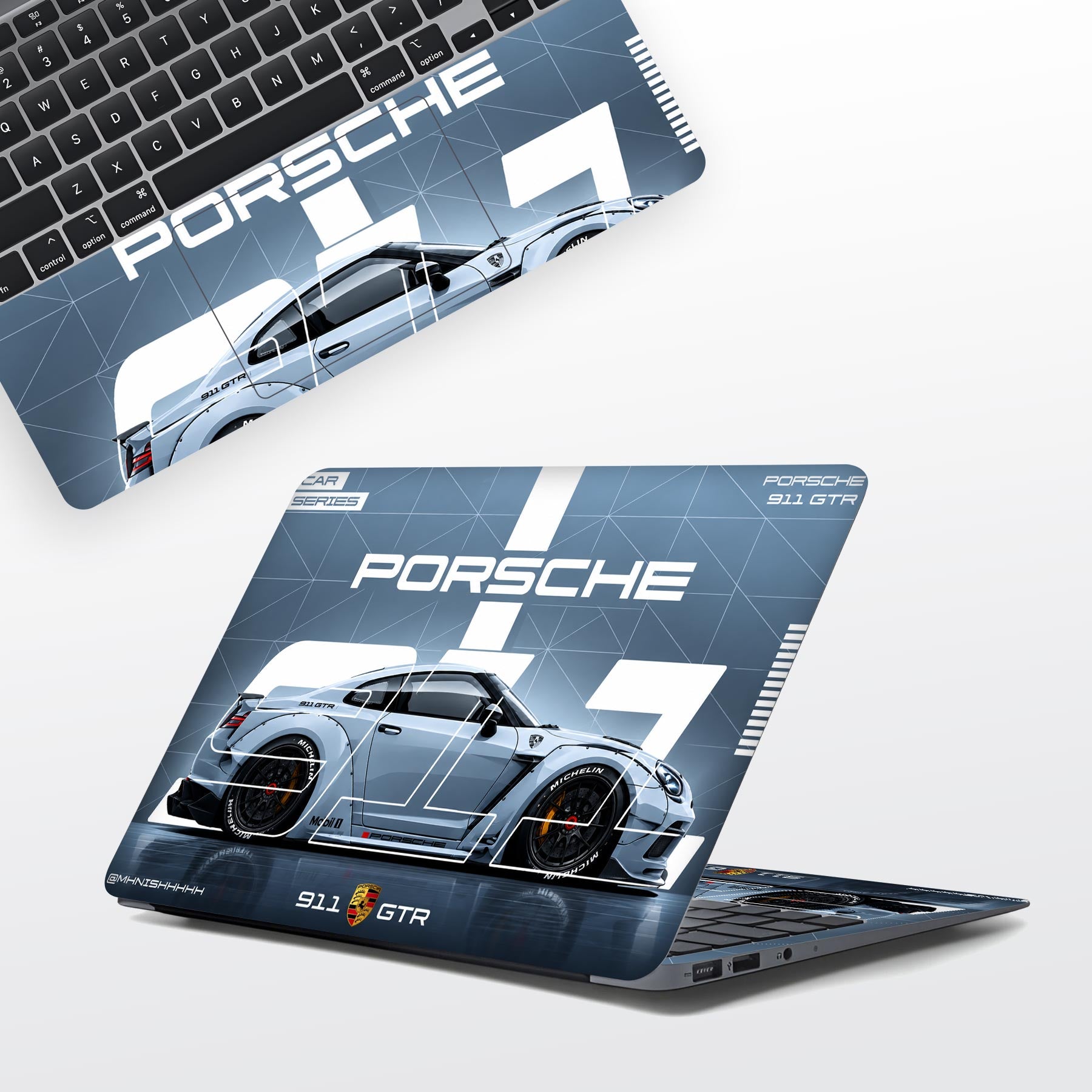 Blue 911 GTR Laptop Skin
