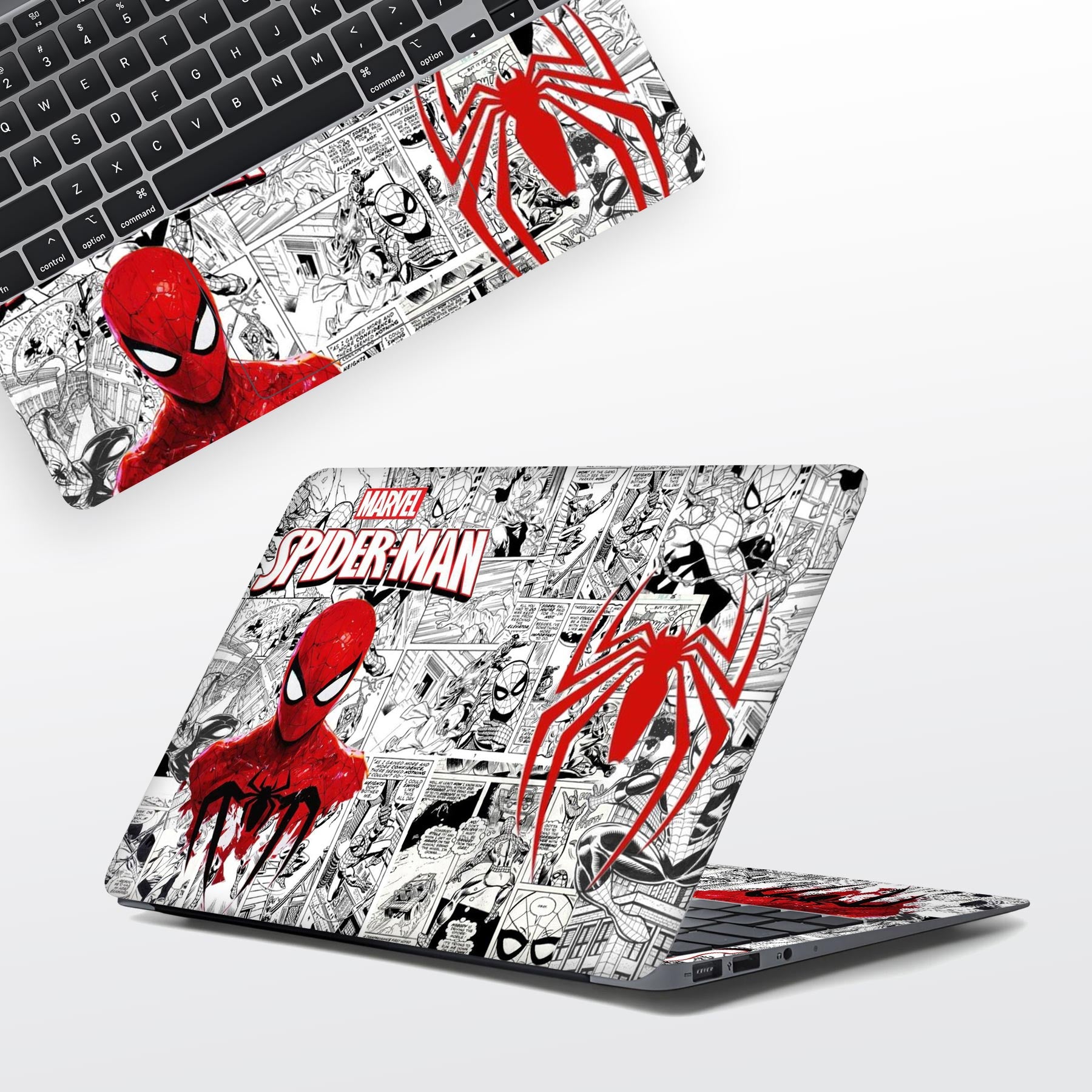 Spider Comic Collage Laptop Skin