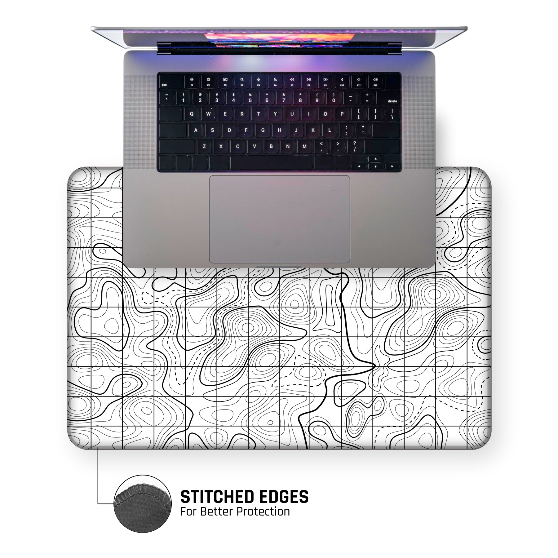 White Topography Exclusive Large Mouse Pad