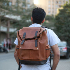 Leather Laptop & Travel Bag - Casual Laptop Backpack with 15.6 Inch Laptop Pocket