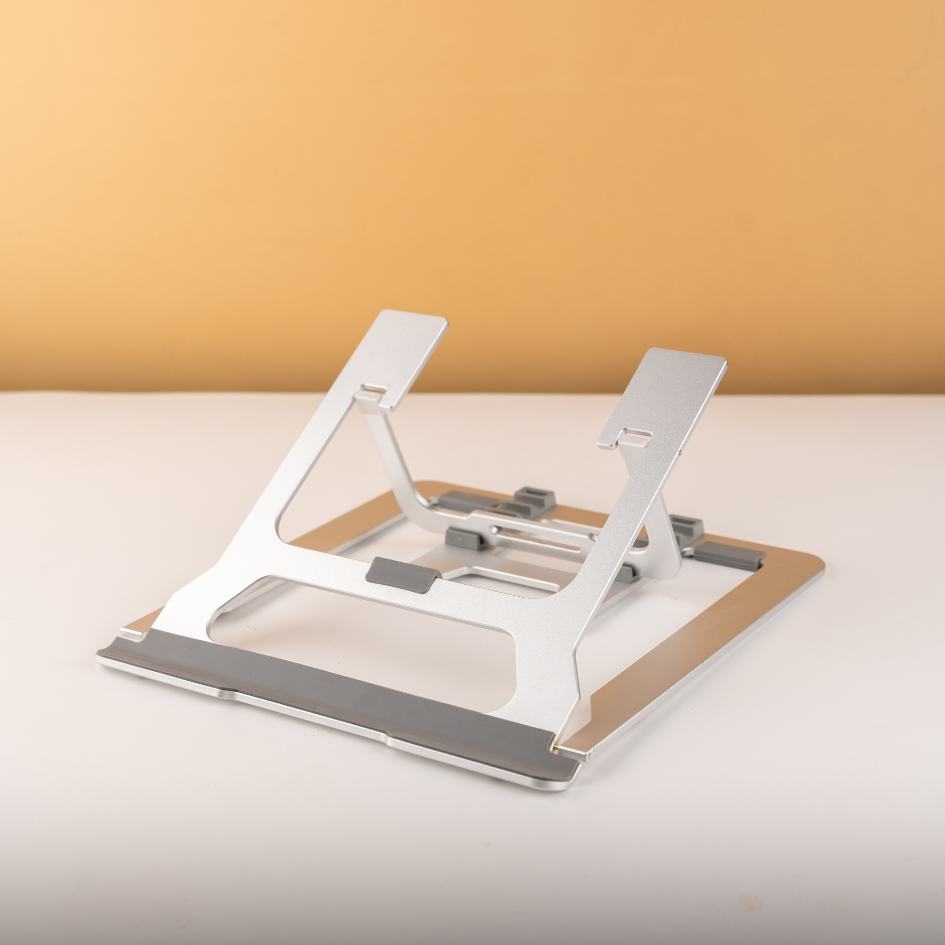 Aluminum Adjustable Height Foldable Laptop Stand - Compatible Up-to 17” Laptops
