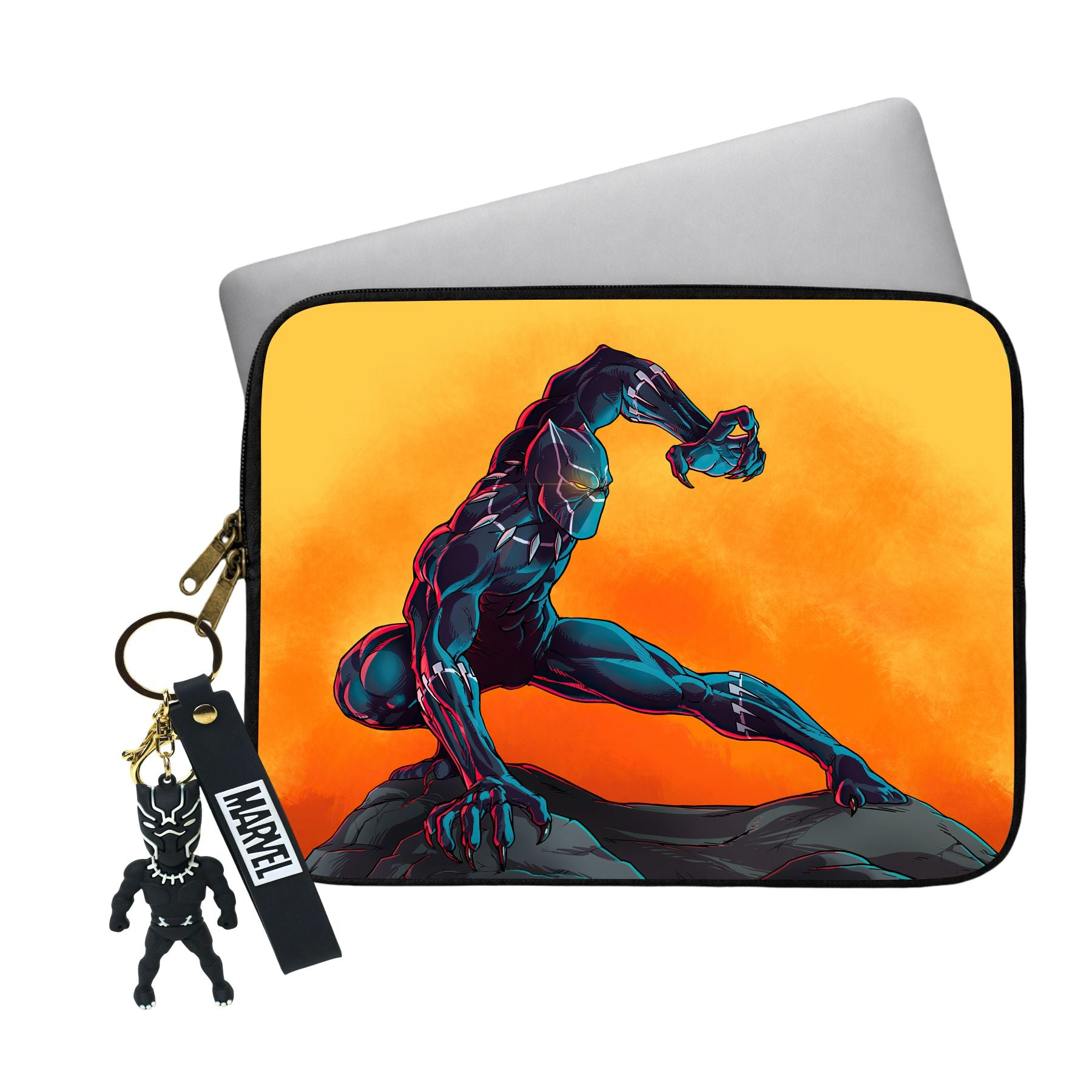 Yellow Wakanda Laptop Sleeve With Charm Main image