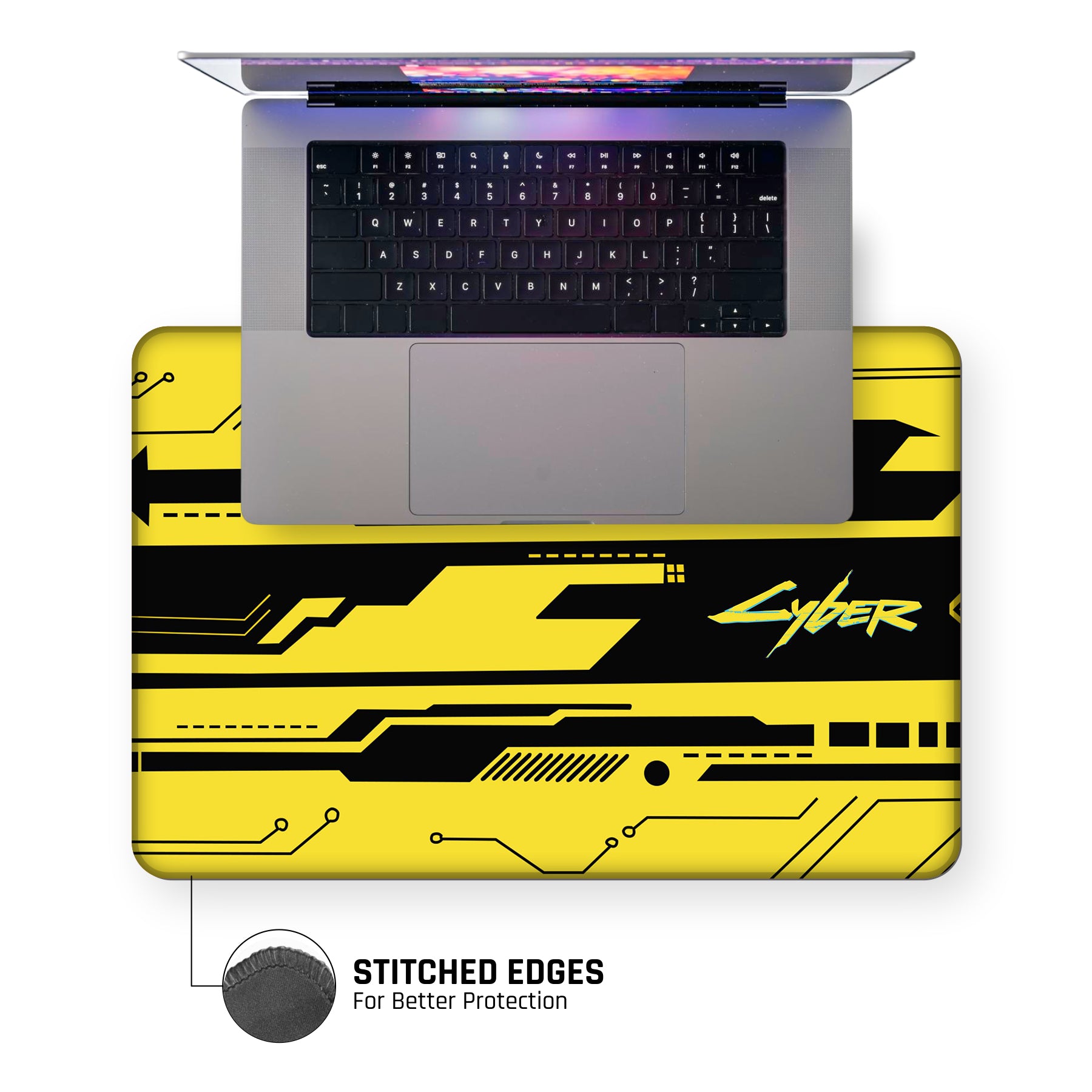 Yellow Cyber Large Mouse Pad