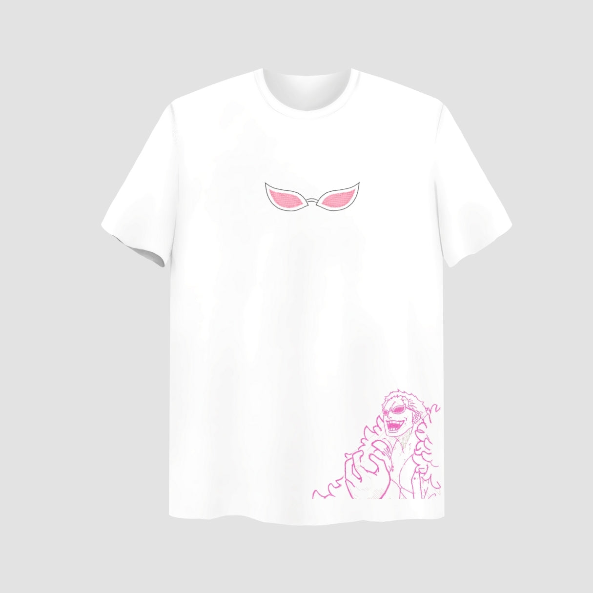 Doflamingo Embroidered White Oversize T Shirt Main image