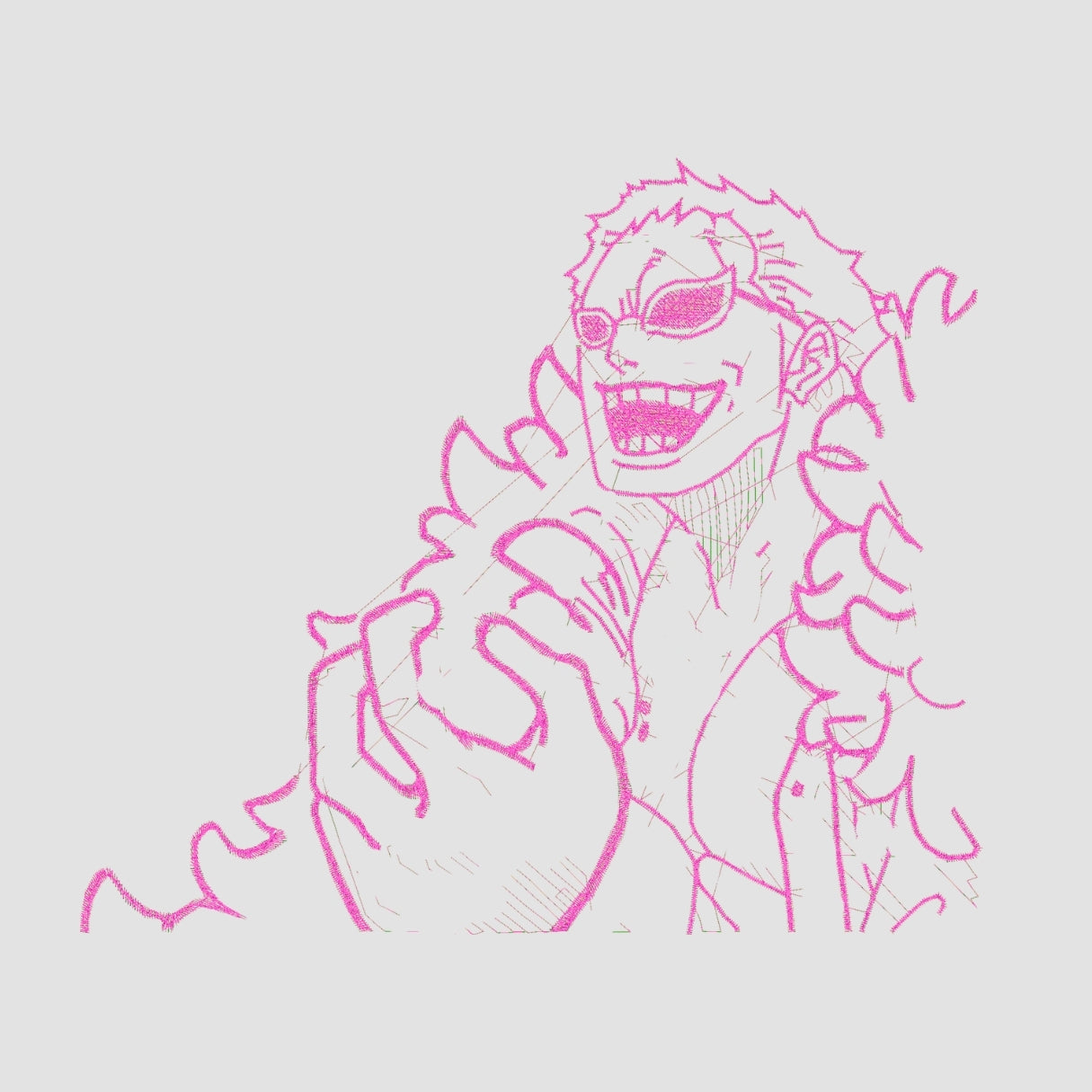 Doflamingo Embroidered White Oversize T-Shirt Secondary image