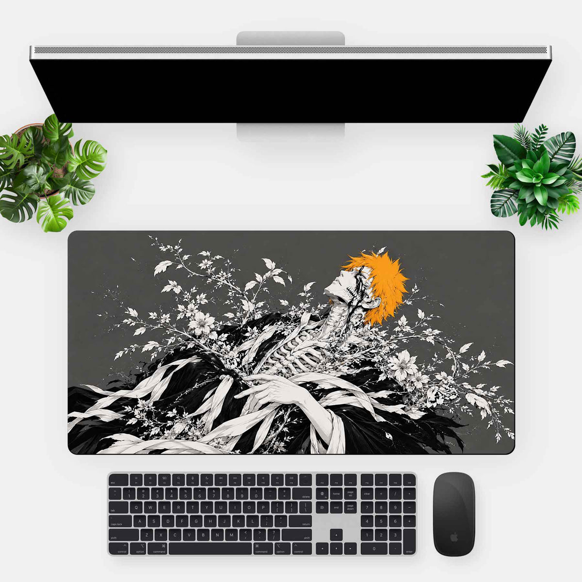 Orange Haired Skeletal Bloom Tech Mat - Extra Large Mouse Pad Main image